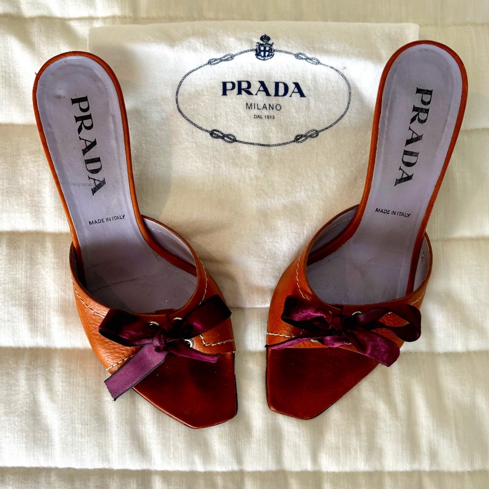 Kitten heel PRADA slip ons